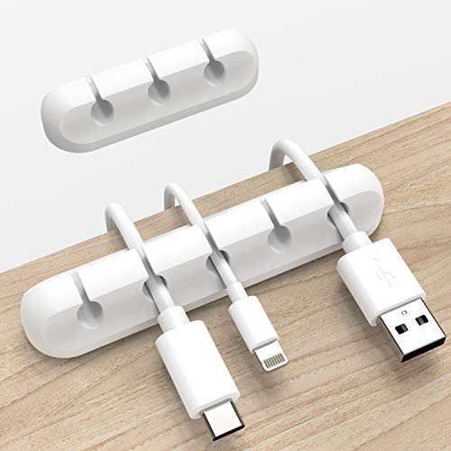 INCHOR Cord Organizer for Desk, White Cable Organizer Cable Clips 2 Pack - color: White