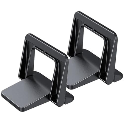 Lurrose Laptop Cooling Stand and Riser for Desktop – 2pcs Portable Laptop Holder Set, Black PC Material, Invisible Ergonomic Support for Improved Airflow and Height Elevation on Tabletop