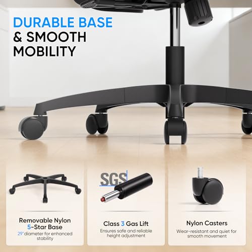 MoNiBloom Ergonomic Office Chair, High Back Mesh Desk Chair for Home, Black