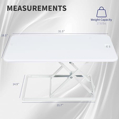 VIVO White 32 in Single Top Standing Desk Converter, DESK-V032JW - color: White, size: 32"