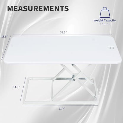 VIVO White 32 in Single Top Standing Desk Converter, DESK-V032JW - color: White, size: 32"