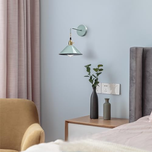 Sea Green Iron Plug-in Dual Mount Wall Sconces, 2-Pack - color: Plug in Sea Green*2Pcs