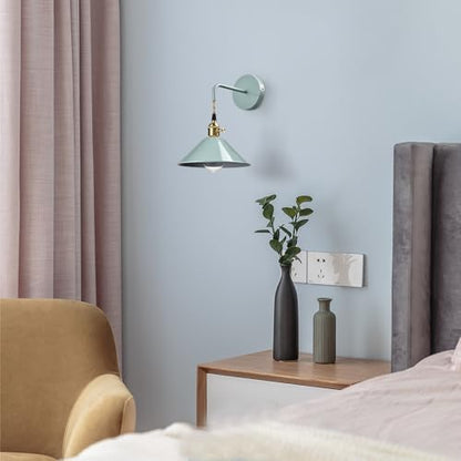 Sea Green Iron Plug-in Dual Mount Wall Sconces, 2-Pack - color: Plug in Sea Green*2Pcs
