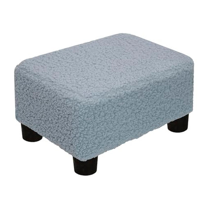 CAROLMADE Small Foot Stool Ottoman Footstool with Legs Under Desk Footrest for Living Room Bedroom and Office, Soft Blue - color: Soft Blue, size: 11"d X 15.4"w X 8.3"h