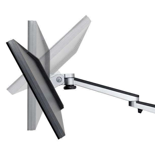 OmniView Single Monitor Stand - Height Adjustable Arm for 13” to 27" Flat or Curved Screens - 360° Rotation & VESA Compatible - Sturdy Desk Mount Holds up to 15 lbs | Black - size: Single Arm