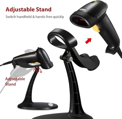 Esky Barcode Scanner with Stand, 2 Pack Wired Handheld 1D Bar Code Scanner - size: 2 Pack