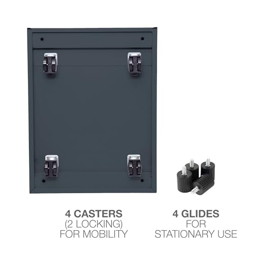 Alera PA54-2820CH Two-Drawer Metal Pedestal File 16w x 19-1/2d x 28-1/2h Charcoal, Charcoal