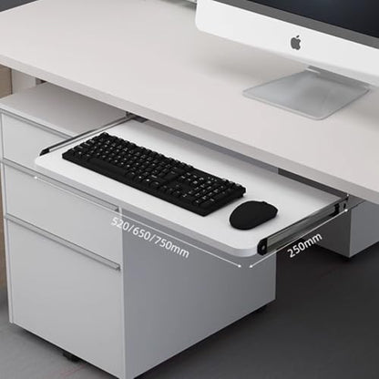 Keyboard Tray Sliding Under Desk Keyboard & Mouse Platform Smooth Pull-Out Computer Drawer, Ergonomic/Height Adjustable, Keyboard Storage Shelf ﻿(Oak,65cm/25in)