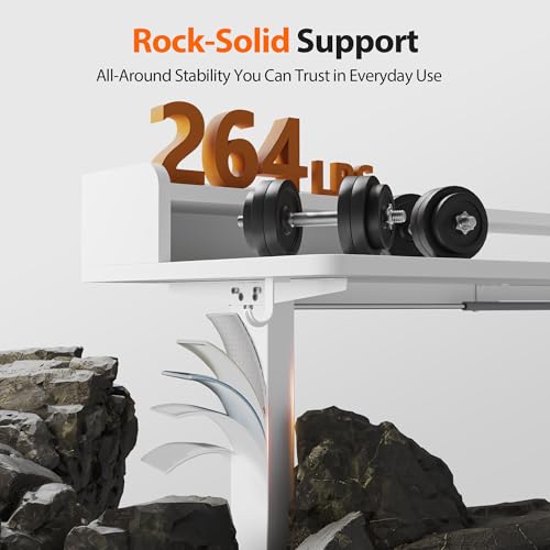 Agilestic L Shaped Standing Desk with Monitor Shelf, 63 Inch, White - color: White, size: 63 x 55 Inch with shelf