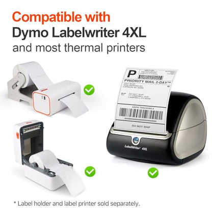 [2 Rolls, 440 Labels] 4”x 6” Postage Thermal Shipping Labels 4x6 Thermal Labels Roll Compatible with Dymo 4XL 1744907 LabelWriter - size: 2 pack