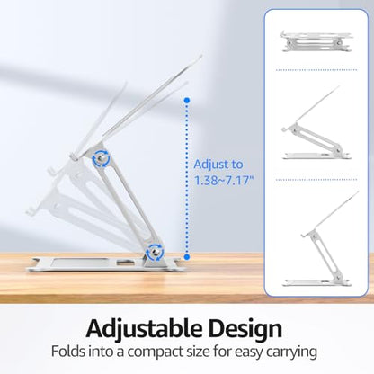Urmust Adjustable Laptop Stand for Desk, 10-15.6“ Laptop Riser, Silver - color: B-Silver
