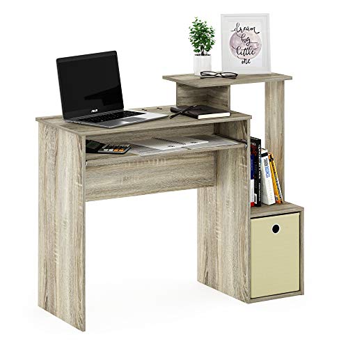 Furinno Econ Multipurpose Home Office Computer Writing Desk, Sonoma Oak/Ivory - color: Sonoma Oak/Ivory, size: 30"Wide Tabletop