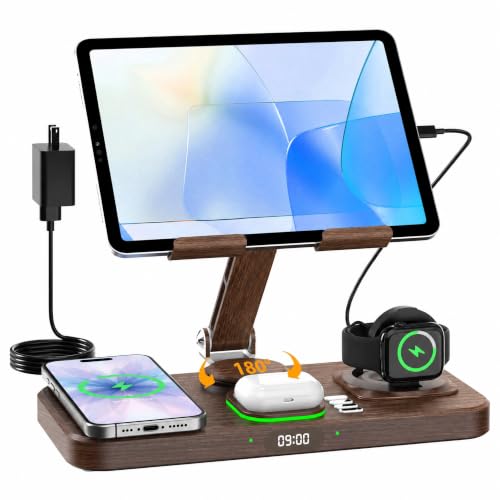 Wireless Charging Station for Apple Devices, Only for Apple Watch Charging - color: Woodgrain