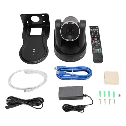 PTZ Conference Camera, 12X Optical Zoom 4K HD Video Conference Room Camera with AI Auto Tracking 255 Presets, for Business Meeting Lecture (US Plug)