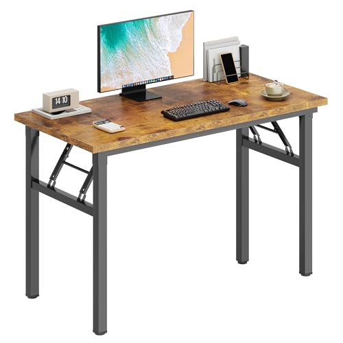 DlandHome 39.4 Inch Small Folding Computer Desk for Home Office, Retro - color: Retro, size: 39 Inches