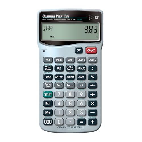 Calculated Industries 3430 Qualifier Plus IIIfx Real Estate Calculator | Advanced Mortgage Finance, Clearly-Labeled Keys, Buyer Pre-Qualifying, Payments & Amortizations, ARMs, Combos, FHA/VA