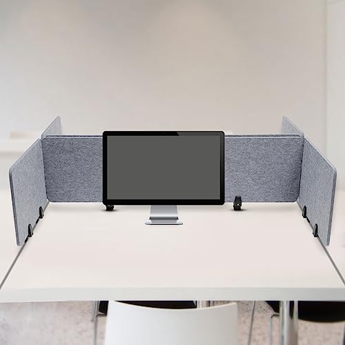 Acoustic Freestanding Privacy Partition 2PCS 47.25" x 16", 4PCS 23.6" x 16" Gray Desk Panels Noise Reducing Freestanding Desk Partitions Privacy Panels Sound Absorbing Cubicle Desk Divider