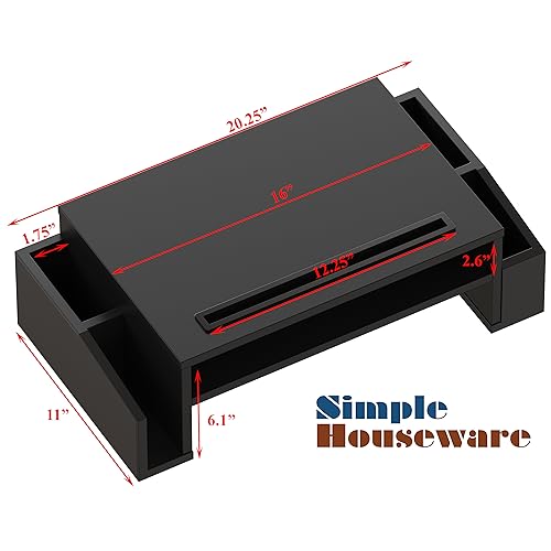 Simple Houseware Desk Monitor Stand Riser w/ Adjustable Tray, Black - color: Black