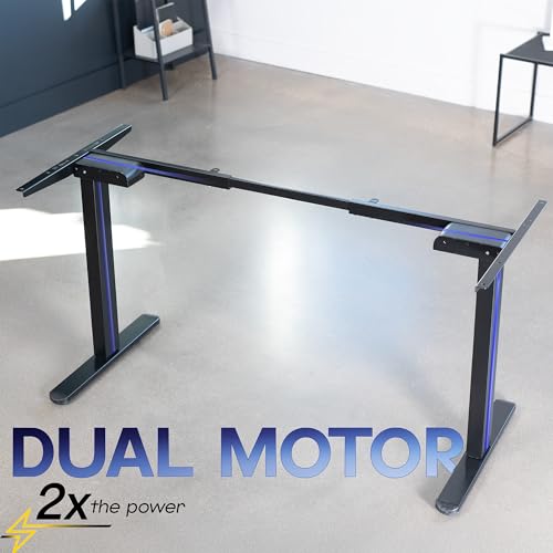 VIVO Electric Dual Motor Standing Desk Frame for 41 to 81 inch Table Tops, Frame Only, Ergonomic Standing Height Adjustable Base with Push Button Memory Controller, Black, DESK-V122EB - color: Black
