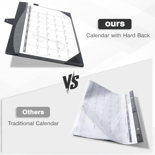 Ospelelf Leather Desk Calendar 2026-2027 Large 12"x17" Monthly Planner Pad with Protective Cover 18 Months Use July 2026 to December 2027 Black - color: Black Gray, size: 12" X 17" (July.2026 - Dec.2027)