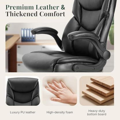 Executive Office Chair, PU Leather, Adjustable Height