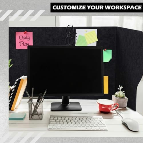 Large Desk Divider Foldable U Privacy Partition 48"L x 20"H, Black - size: 48"L x 20"H, style: Retro