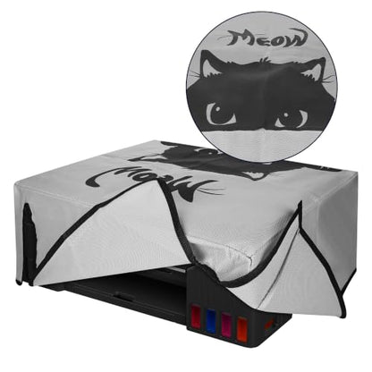 kwmobile Dust Cover Compatible with Canon PIXMA G650 / G620 - Printer Case - Grey/Black - Meow Cat - style: Meow Cat 22-01