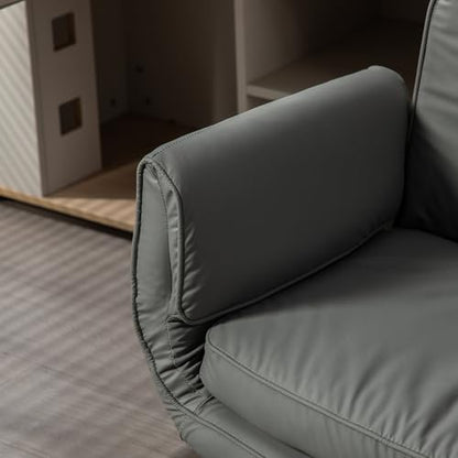 Criss Cross Chair with Wheels & Adjustable Armrests, High Back PU Leather Executive Desk Chair for Home Office, Comfy Cross Legged Wide Computer Task Chair, Gray - color: Grey