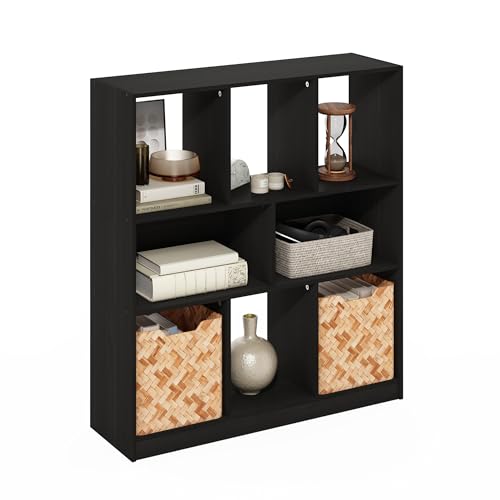 Furinno DALY Book Shelf, 8-Cube Bookshelf, Horizontal Cube Storage Organizer Bookcase, 10.9 x 35.4 x 39.4, for Living Room, Bedroom, Home Office, Espresso - color: Espresso, size: Horizontal, 8-Cube