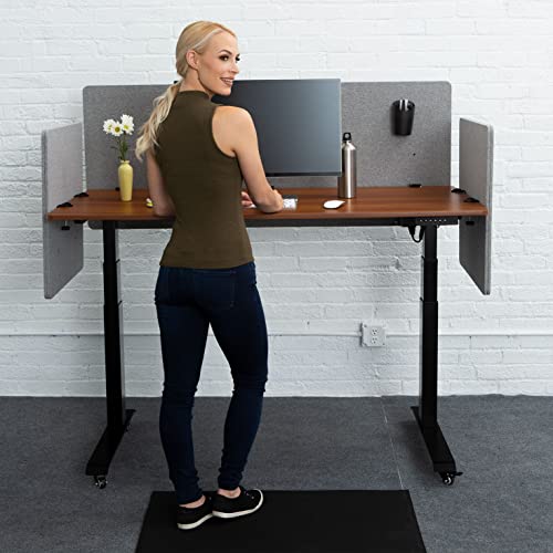 Stand Up Desk Store ReFocus Clamp-on Acoustic Desk Divider Privacy Panel that Reduces Noise and Visual Distractions (Cool Gray, 59" X 23.6") - color: Cool Gray, size: 60" X 24"