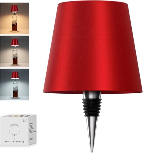 Wireless Bottle Lamp, 2026 New 3 Color Rechargeable Wine Bottle Lights for Bars Restaurants (Wine red, 1PC) - color: Red