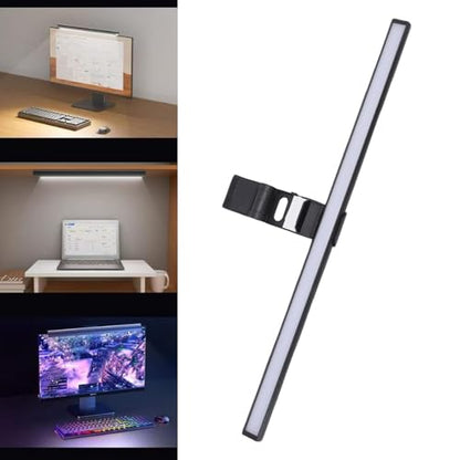 XUMIUZIY Monitor Light Bar, Computer Screen Lamp for Eye Caring, USB Reading LED Task Lamp with 3 Color Temperature, Dimmable RGB Full Spectrum Light, for Home Office