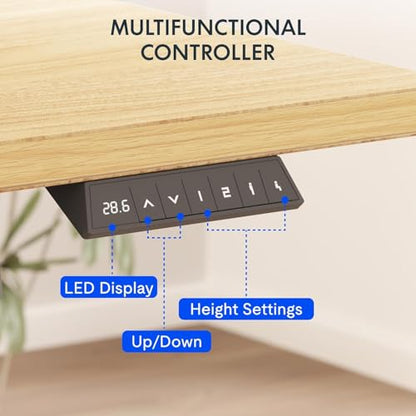 FLEXISPOT EN2 48"x24" Electric Standing Desk with PC Stand Bundle, Maple - color: Maple Top + White Frame, size: 48x24 | PC Stand