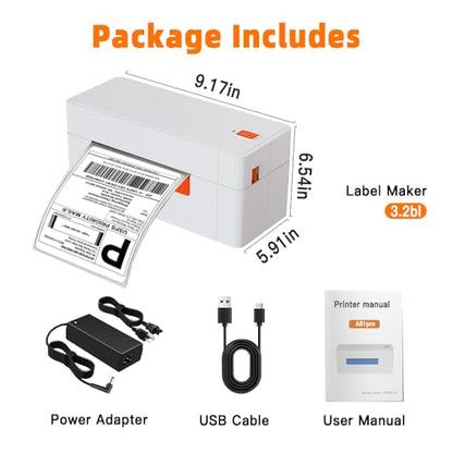 A81-Pro 4x6 Thermal Label Printer, Wireless Bluetooth Shipping Label | Maker for Fast Ecommerce Shipping, Compatible with Amazon, Shopify, Small Business, iOS/Android/Windows