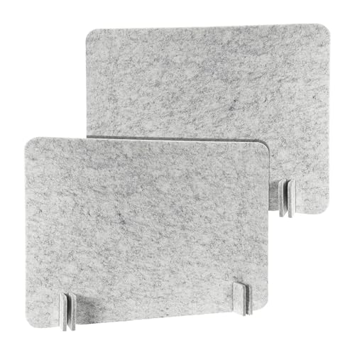Acoustic Desk Divider Privacy Panel Freestanding Felt Table Divider Desk Partition for Student Study Reception Area Office, Light Gray 40x50 cm