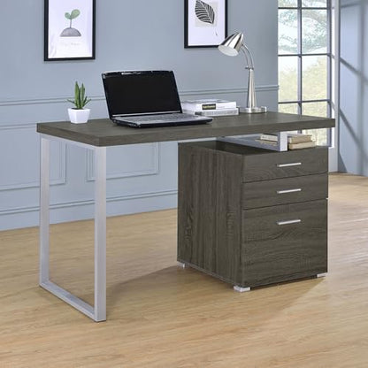 Coaster Brennan 47-Inch Rectangular 3-Drawer Desk, Weathered Grey 800520 - color: Weathered Grey