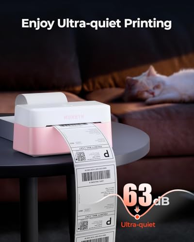 MUNBYN Bluetooth Thermal Label Printer, Wireless 4x6 Shipping Label Printer | Work for Small Business, Compatible with Android, iPhone, Windows, Mac, Chromebook, Print Width 1.57"-4.25" - color: Pink