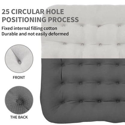 BUYUE Good Support Office Chair Cushion Padded, Soft Velvet Comfortable Non-Slip Seat Cushion for Computer Desk Kitchen Chair (1 Count, Light Gray) - color: Light Gray