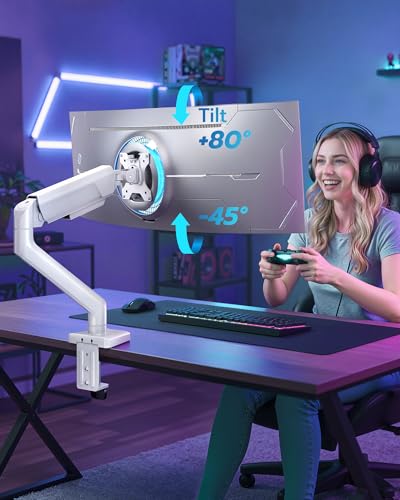ARES WING 17-40 Inch Heavy Duty Monitor Arm with USB, White - color: White, style: With USB