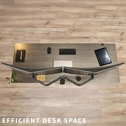 VIVO Full Motion Dual Monitor Desk Mount Clamp Stand VESA, Double Center Arm Joint, Holds 2 Screens up to 34 inches, STAND-V102D