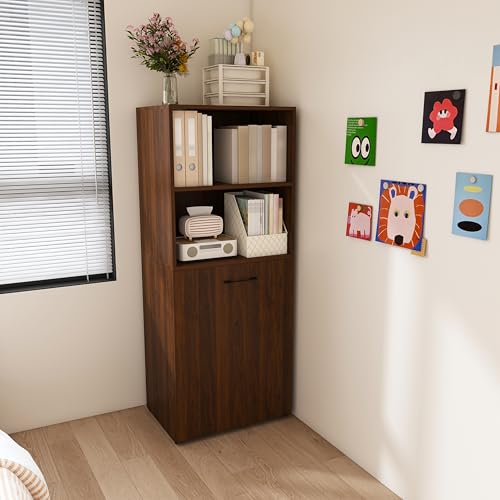 Walnut Wooden Foldable Murphy Desks for Small Spaces(Walnut,) | Home Computer Desk with Storage Shelves, Hideaway Writing Desk, Space Saving Pull Out Study Table for Bedroom Apartment - color: Walnut,