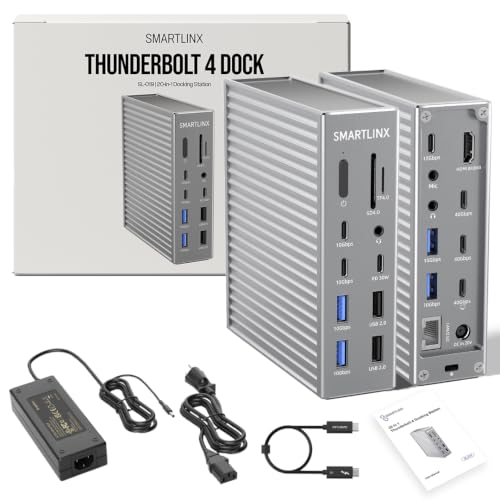 Thunderbolt 4 Dock – 21-Ports Laptop Docking Station Dual Monitor 90W–USB-C
