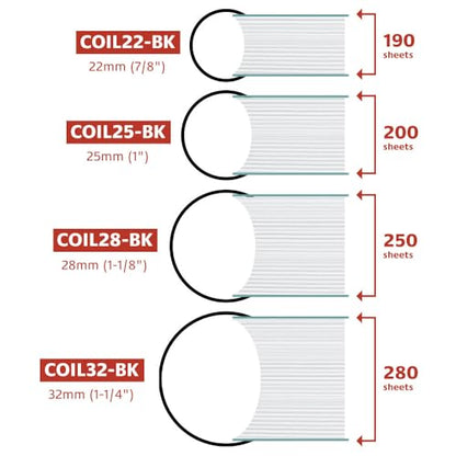28mm (1-1/8 in.) Spiral Binding Coils for Reports, Presentations and Proposals | 4:1 Pitch | 12 in. Length | Black | 250 Sheets Binding Capacity | 50 Pack - color: Black