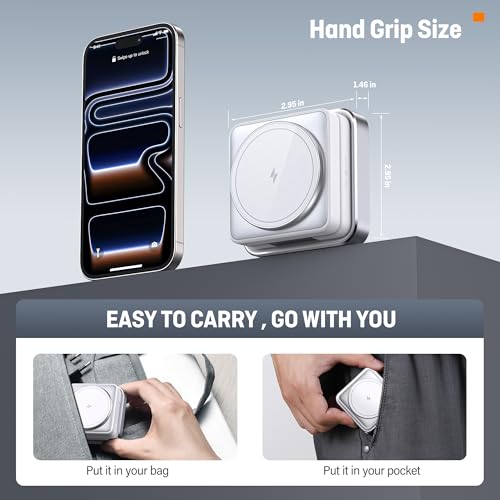 Foldable 3 in 1 Wireless Charger Travel for Apple Magsafe（20W Adapter） - color: white
