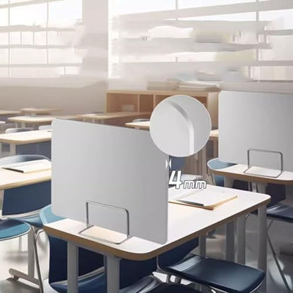 Portable Desk Divide, Freestanding PVC Partition Panels for Office & Student Workspaces, Cubicle Privacy Screen (Grey 60X50CM) - size: 60X50CM