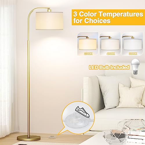 Gold Floor Lamp, Arc Floor Lamps for Living Room - color: Gold