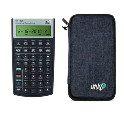 HP 10B II Plus/HP10BII+ Financial Scientific Calculator + WYNGS Protective Case Blue - color: blue