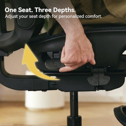 SIHOO B300 Pro Ergonomic Office Chair with Footrest, 4D Lumbar Support - color: Dark Black