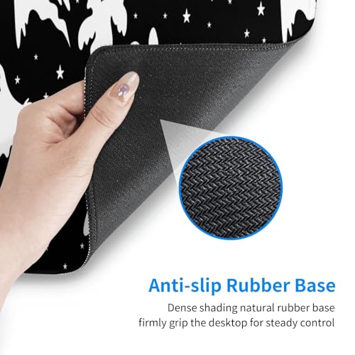 Gothic Ghost Bat Desk Mat, XL Mouse Pad, 31.5 x 11.8 Inch - color: Cute Halloween Ghost Bat Stars