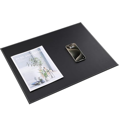 KINGFOM Desk Pad & Mat 24" x 18" Protector Large Mouse Pad PU Leather for Desktops and Laptops (Black) - color: Black-a110